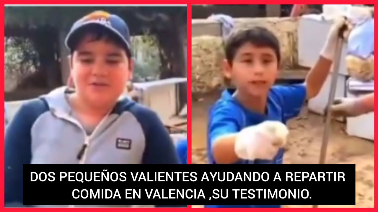 niños en valencia repartiendo comida